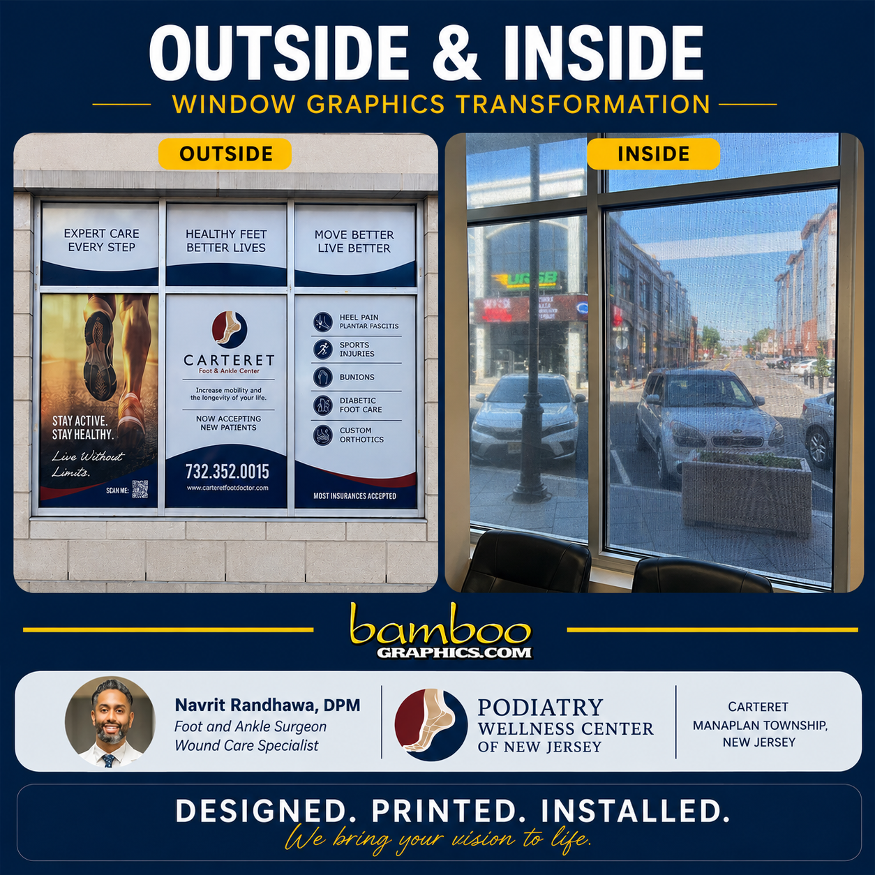 Inside and outside window graphics dr nav